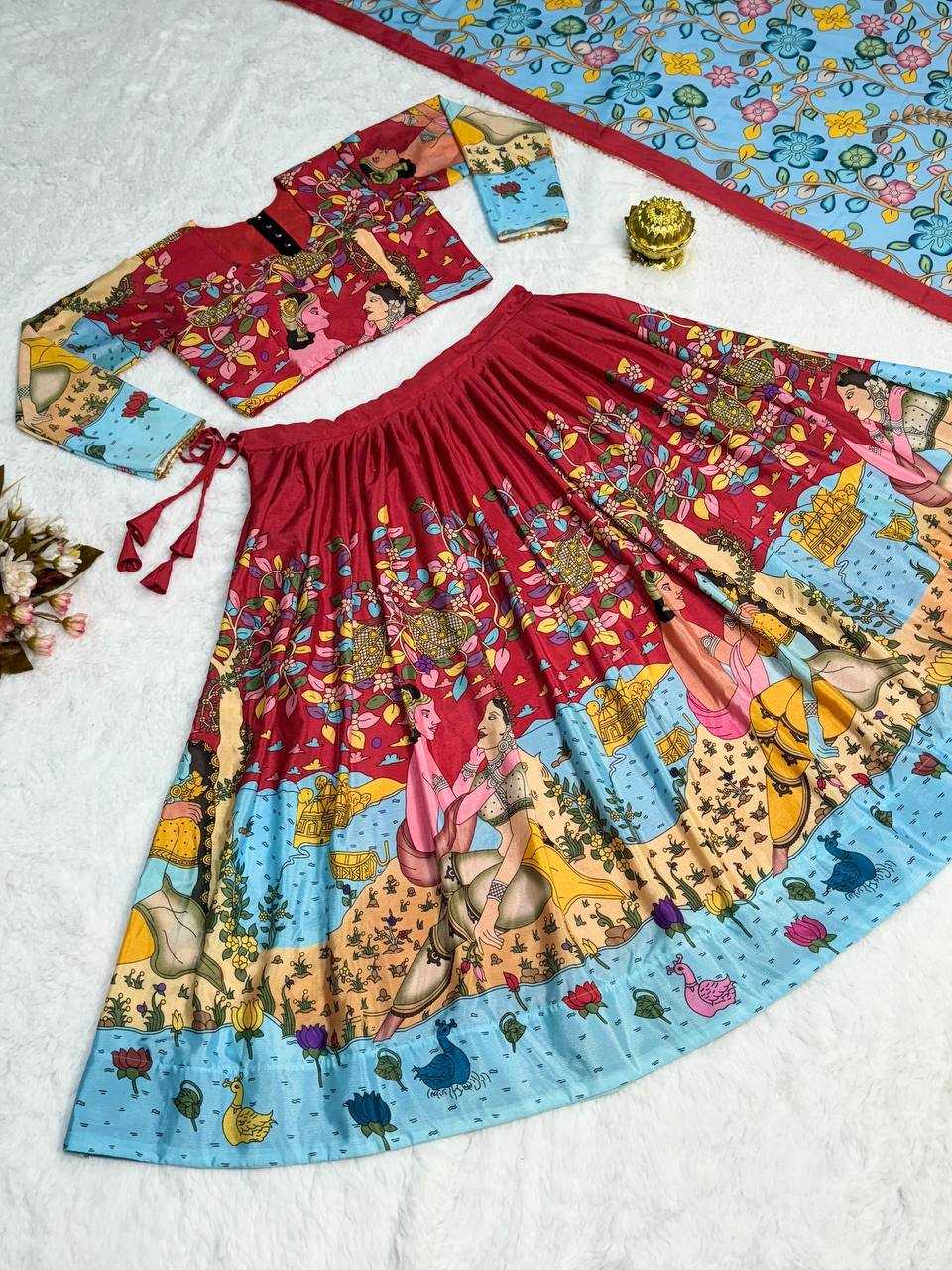 Chinon Kesh163 16 Lehengas  Printed Kalamkari Lehengas