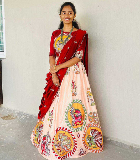 Chinon Kesh163 29 Lehengas  Kalamkari Traditional Printed Lehengas