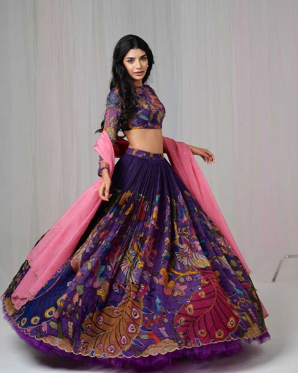 Chinon Kesh163 39 Lehengas  Kalamkari Printed Traditional Lehengas