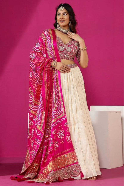 Chinon Kesh176 120 Lehengas  Traditional Embroidered Lehennga With Dupatta Lehenga With Blouse Gota Patti Lehengas