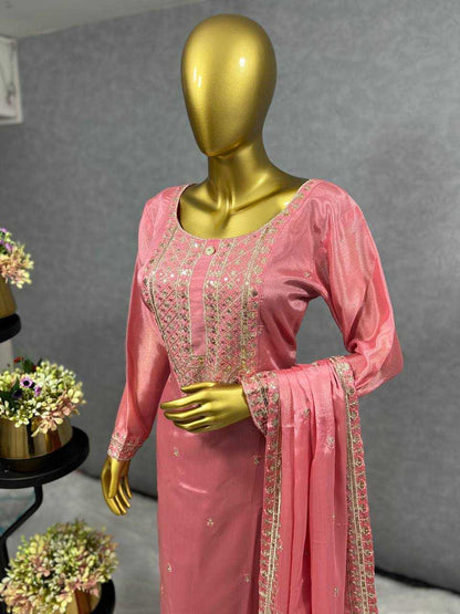 Chinon Kesh228 534 Suits & Dresses  Embroidry Long Kurti Green Salwar Suits Ladies Silk Manufacture