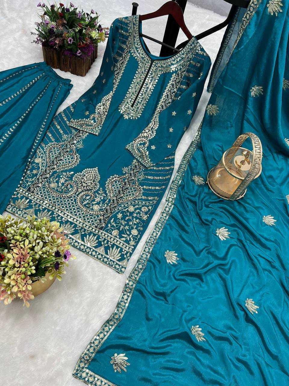 Chinon Kesh228 538 Suits & Dresses  Party Embroidery Salwar Sharara Salwar Suits Manufacture