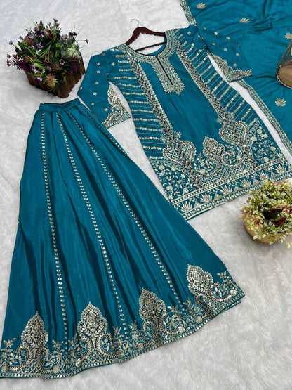 Chinon Kesh228 538 Suits & Dresses  Party Embroidery Salwar Sharara Salwar Suits Manufacture