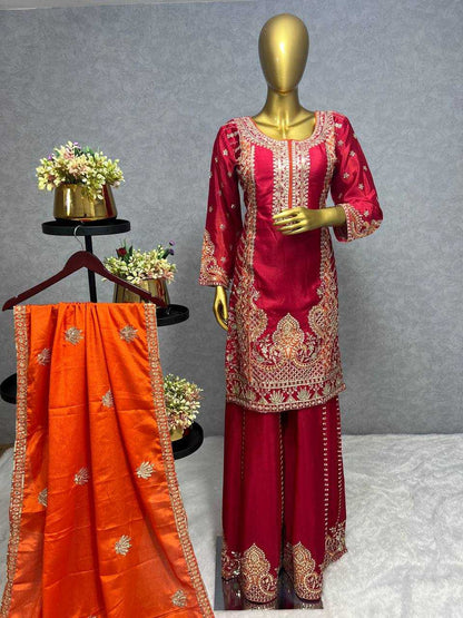 Chinon Kesh228 538 Suits & Dresses  Party Embroidery Salwar Sharara Salwar Suits Manufacture