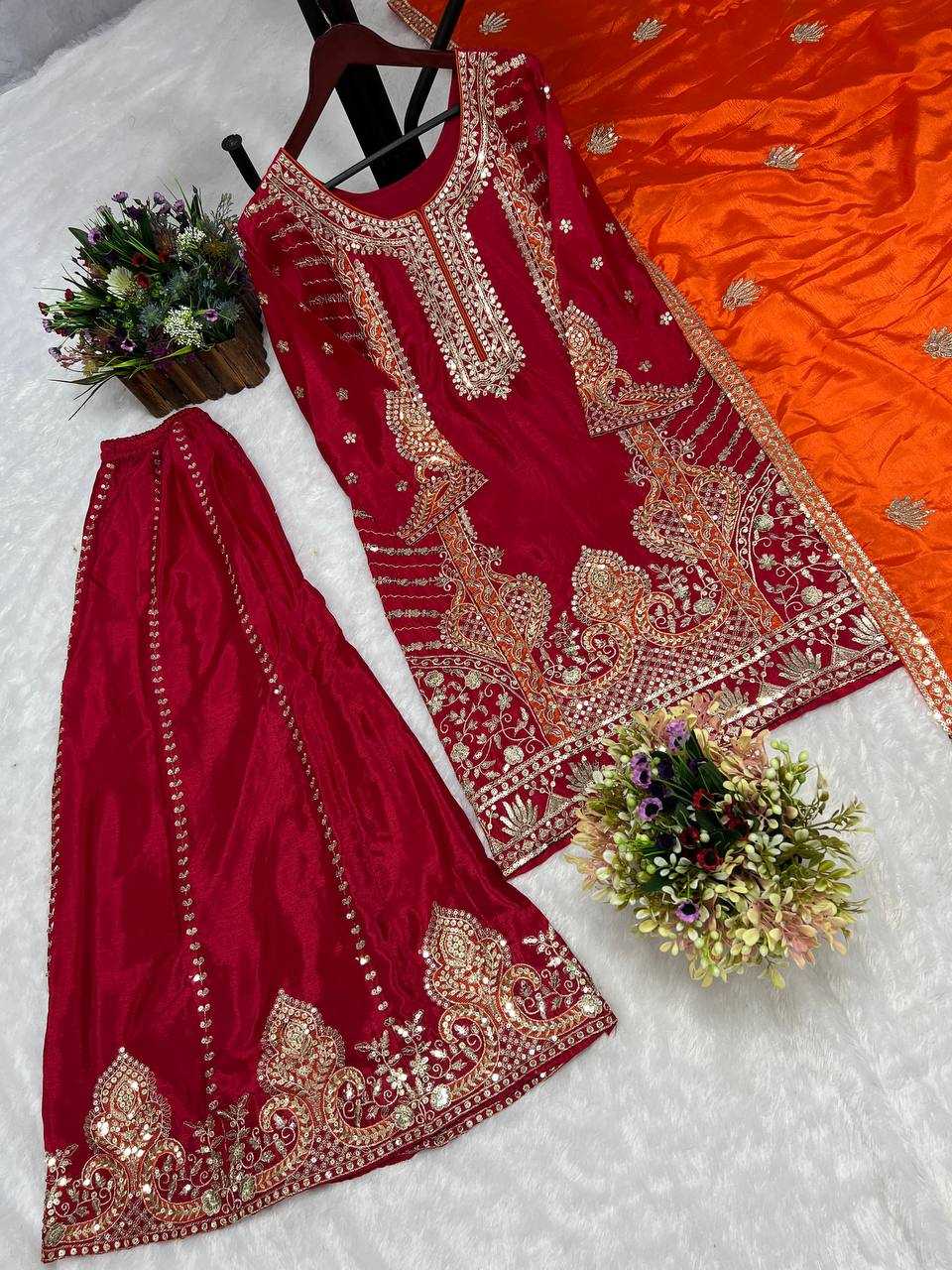 Chinon Kesh228 538 Suits & Dresses  Party Embroidery Salwar Sharara Salwar Suits Manufacture