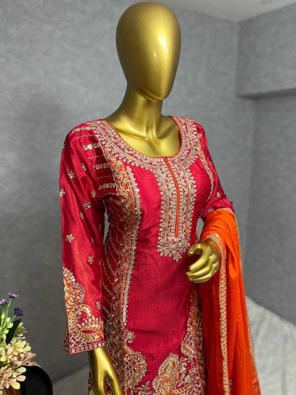 Chinon Kesh228 538 Suits & Dresses  Party Embroidery Salwar Sharara Salwar Suits Manufacture