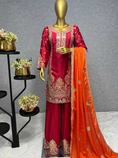 Chinon Kesh228 538 Suits & Dresses  Party Embroidery Salwar Sharara Salwar Suits Manufacture