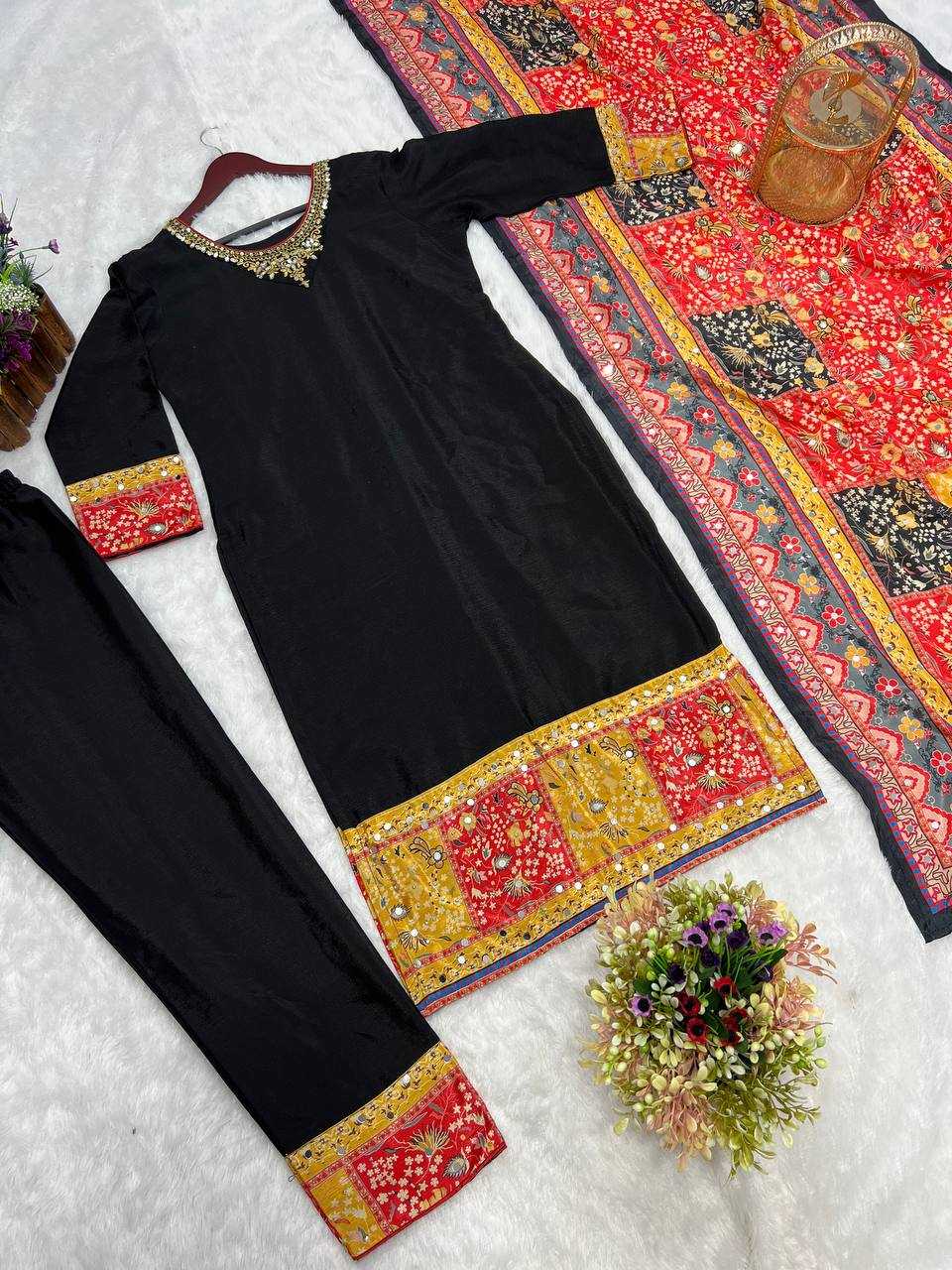 Chinon Kesh228 539 Suits & Dresses  Embroidry Long Kurti Green Salwar Suits Ladies Silk Manufacture