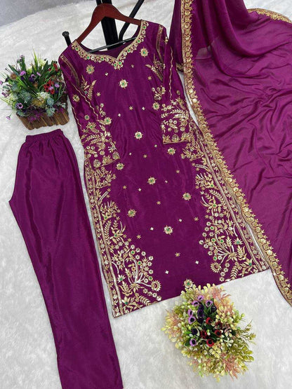 Chinon Kesh228 549 Suits & Dresses  Embroidry Long Kurti Green Salwar Suits Ladies Silk Manufacture