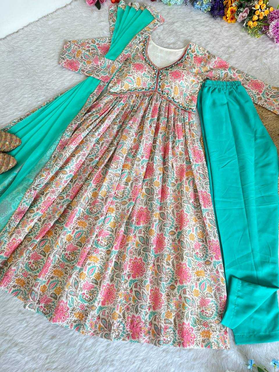 Chinon Kesh240 377 Gowns  Printed Anarkali Fancy Gowns