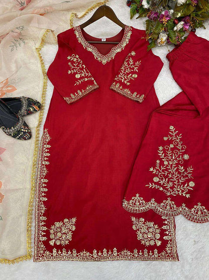 Chinon Rin141 1872B Suits & Dresses  Ladies Sharara Salwar Pakistani Embroidery Suits