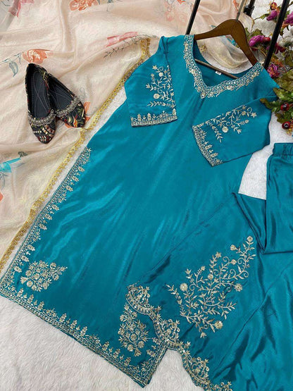 Chinon Rin141 1872B Suits & Dresses  Ladies Sharara Salwar Pakistani Embroidery Suits