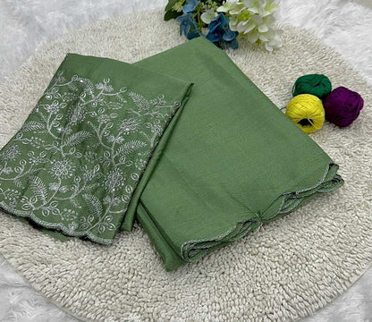 Chinon Rin171 503 Sarees  Fancy Plain Solid Cutwork Ladies Sarees