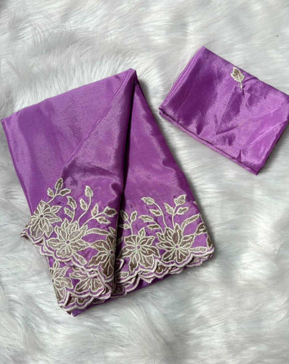 Chinon Rin193 Apn15 Sarees  Fancy Embroidery Lace Border Cutwork Sarees