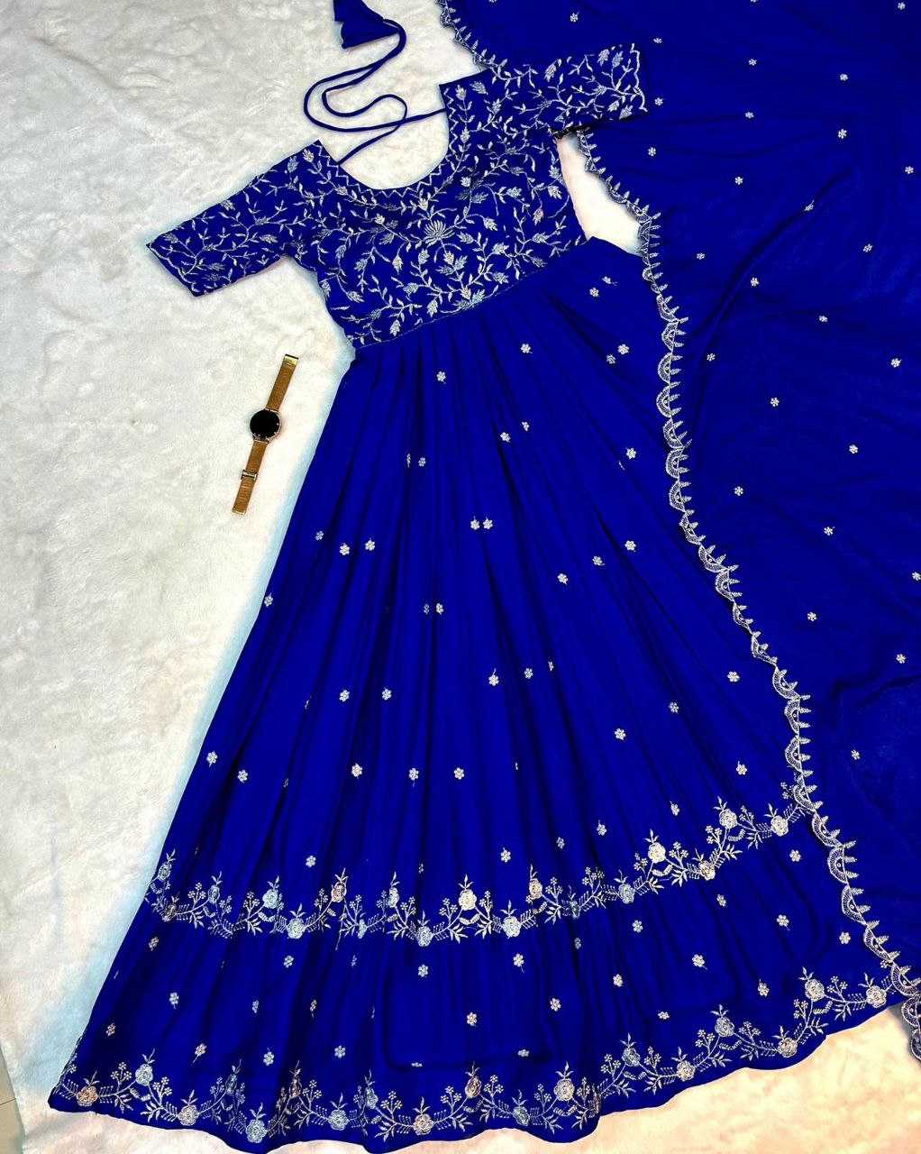 Chinon Rin197 Rrf03 Gowns  Embroidery Anarkali Party Long Work Gowns