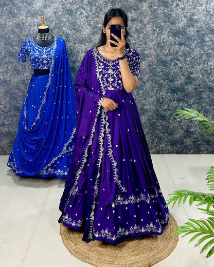 Chinon Rin197 Rrf03 Gowns  Embroidery Anarkali Party Long Work Gowns