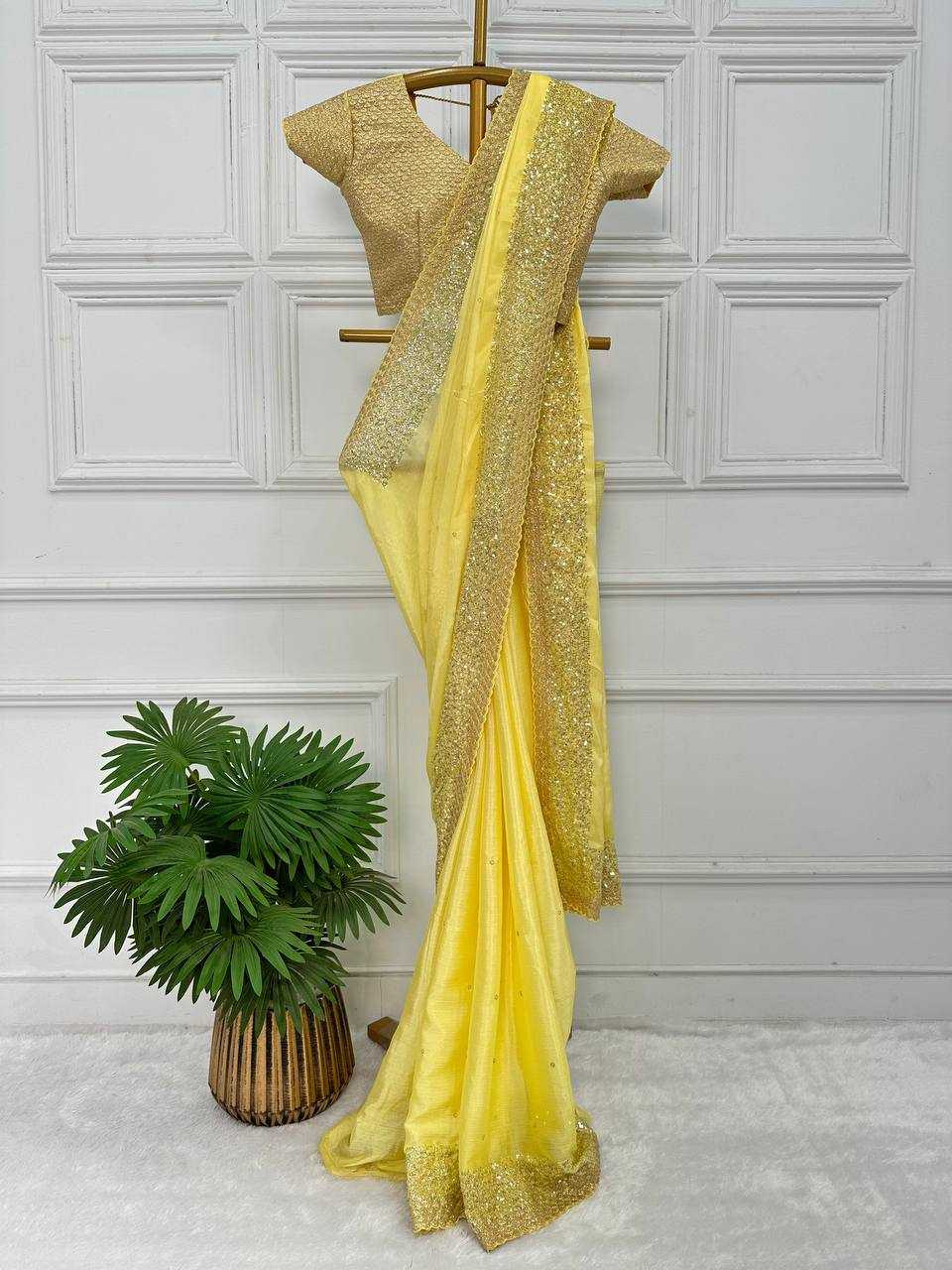 Chinon Rst 465 Sarees  Cutwork Embroidered Party Wear Sarees