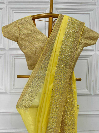 Chinon Rst 465 Sarees  Cutwork Embroidered Party Wear Sarees