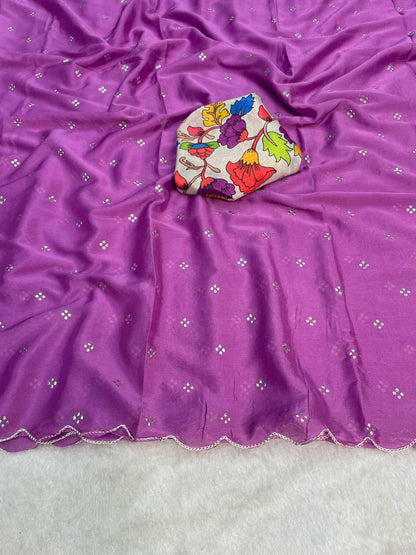 Chinon Run Arco Sarees  Fancy Ladies Plain Sarees