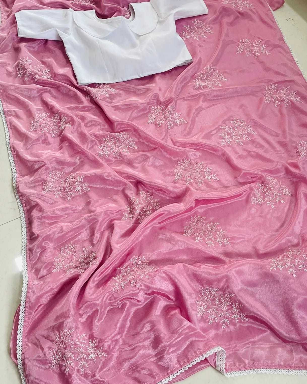 Chinon Run Chinon Sarees  Fancy Party Wear Sarees