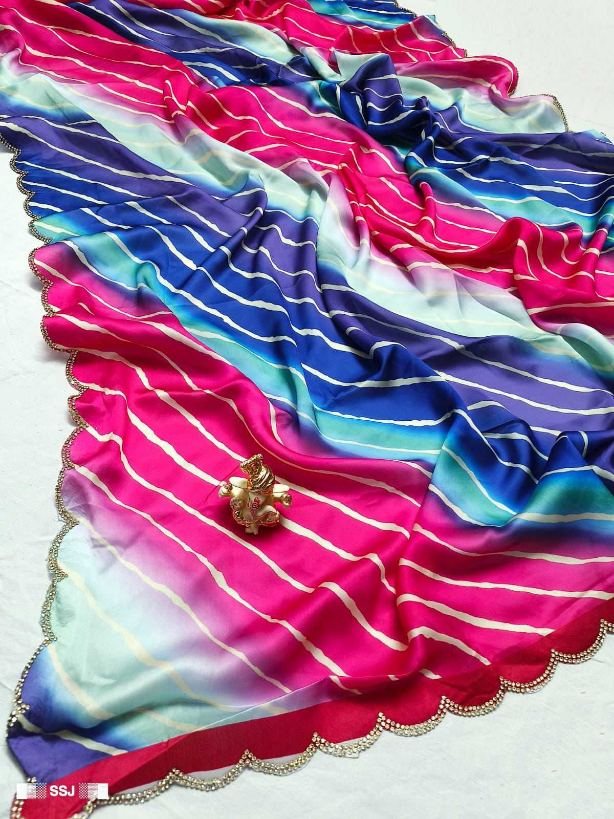 Chinon Silk Jht 14 Sarees  Printed Fancy Solid Sarees E