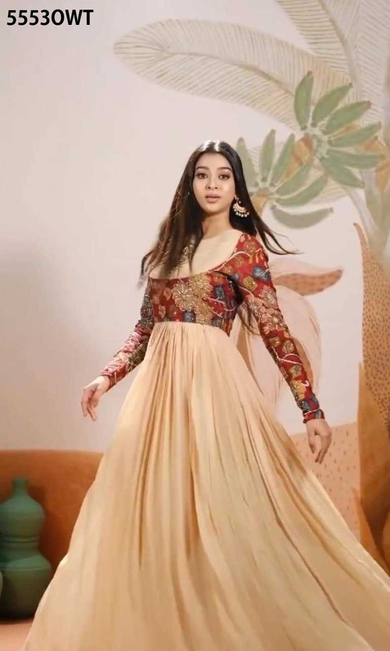 Chinon Silk Kesh108 5553 Gowns  Fancy Anarkali Long Gowns