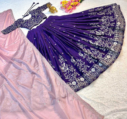 Chinon Silk Kesh108 5554 Lehengas  Embroidered Fancy Traditional Lehengas