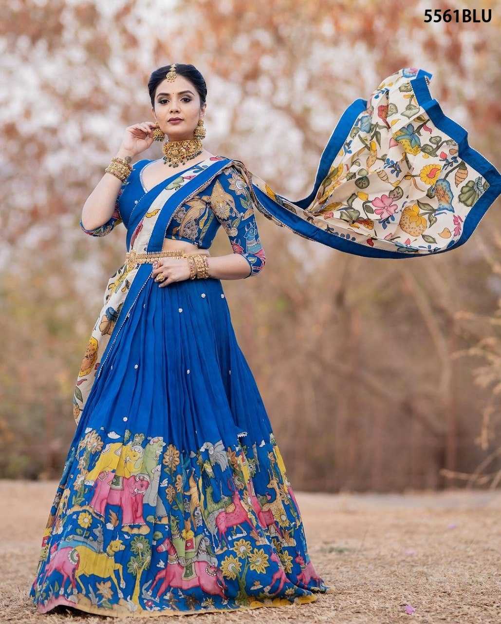 Chinon Silk Kesh108 5561 Lehengas  Kalamkari Fancy Traditional Lehengas