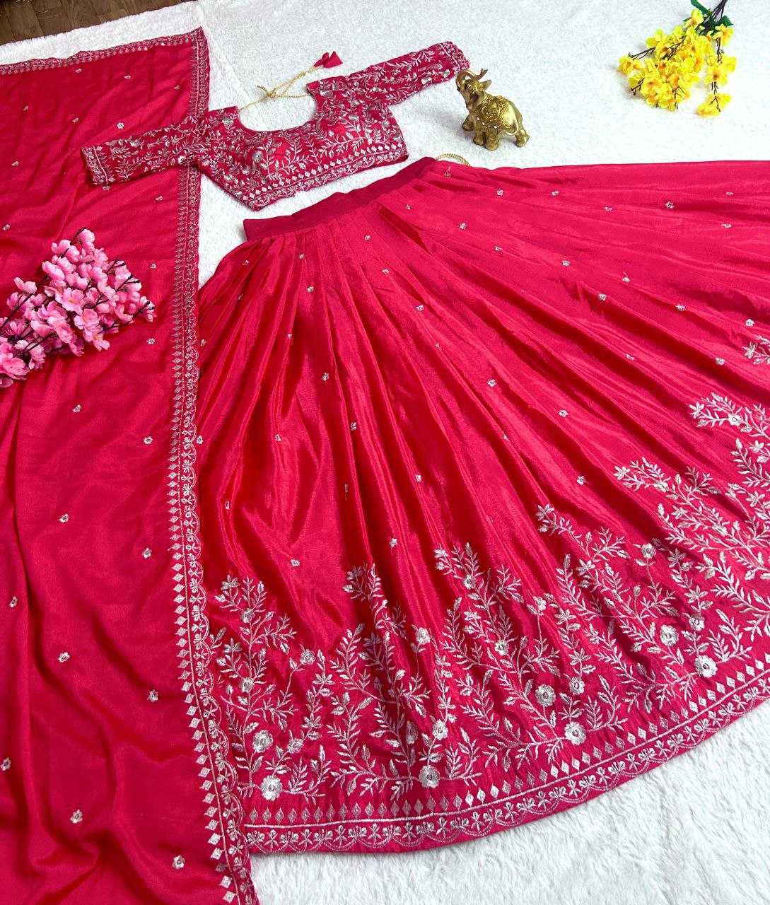 Chinon Silk Kesh108 5562 Lehengas  Embroidered Fancy Traditional Lehengas