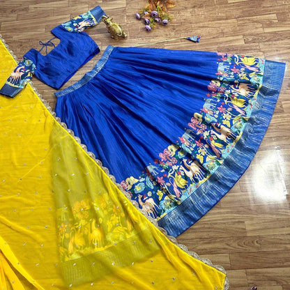 Chinon Silk Kesh108 5563 Lehengas  Kalamkari Fancy Traditional Lehengas