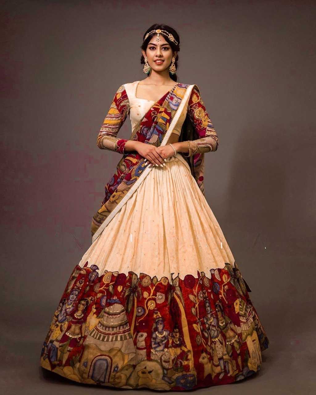 Chinon Silk Kesh108 5575 Lehengas  Kalamkari Fancy Traditional Lehengas