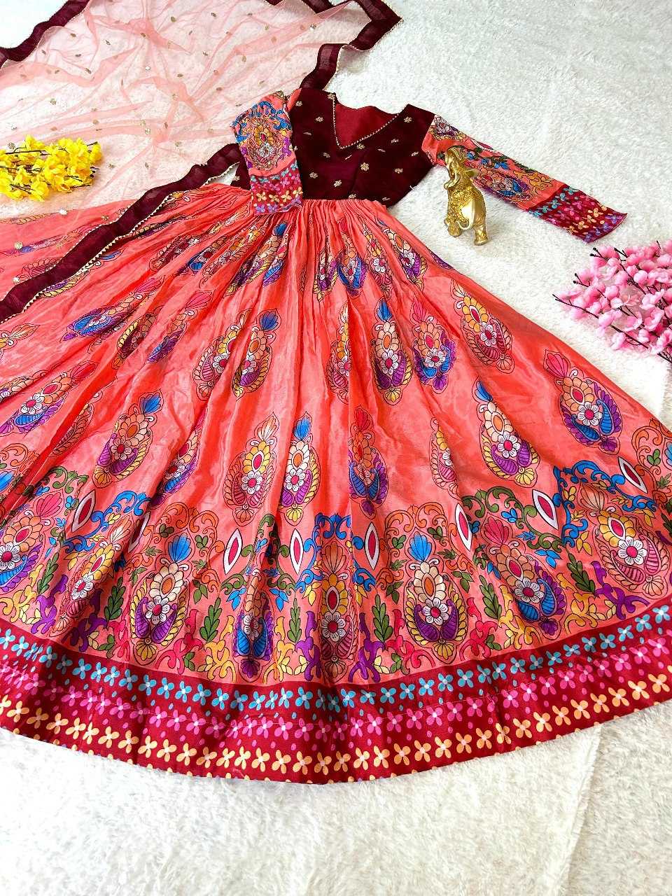 Chinon Silk Kesh108 5576 Gowns  Fancy Anarkali Printed Gowns