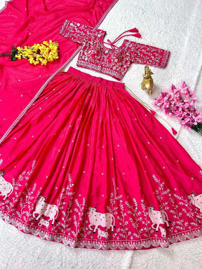 Chinon Silk Kesh108 5591 Lehengas  Embroidered Fancy Traditional Lehengas