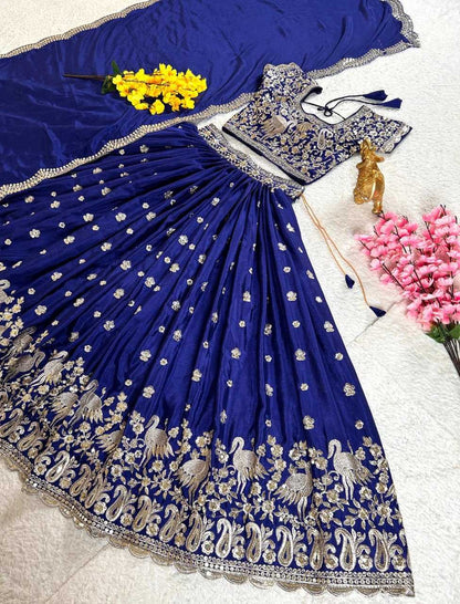 Chinon Silk Kesh108 5609 Lehengas  Traditional Silk Wedding Embroidered Lehengas