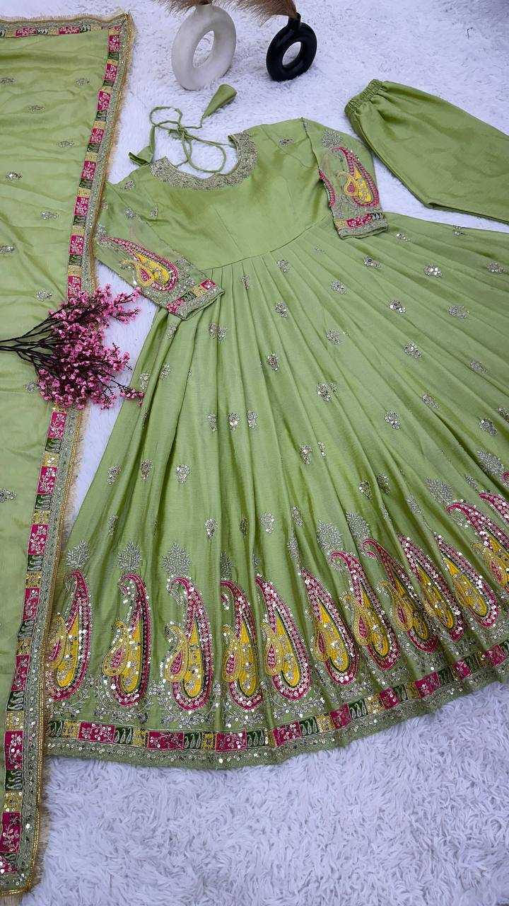 Chinon Silk Kesh121 1621 Gowns  Embroidery Anarkali Party Long Work Gowns