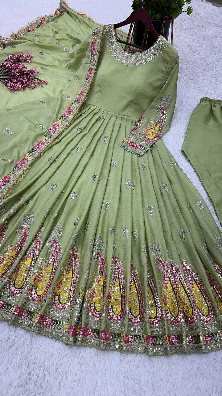 Chinon Silk Kesh121 1621 Gowns  Embroidery Anarkali Party Long Work Gowns