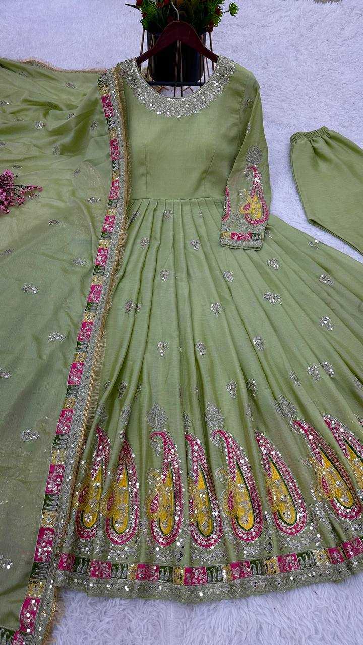 Chinon Silk Kesh121 1621 Gowns  Embroidery Anarkali Party Long Work Gowns