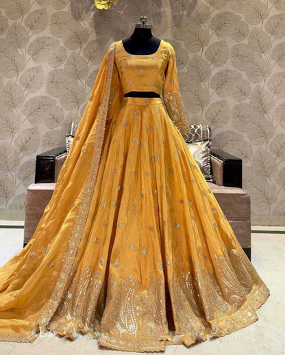 Chinon Silk Kesh122 495 Lehengas  Traditional Silk Embroidered Lehengas