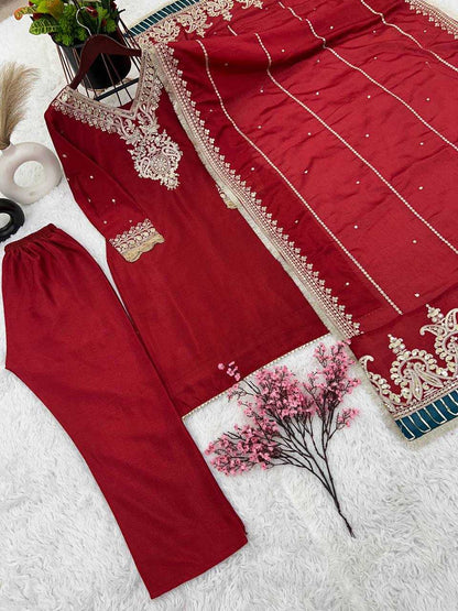 Chinon Silk Kesh123 5153 Suits & Dresses Islamic Clothing  Pakistani Embroidery Ladies Silk Suits