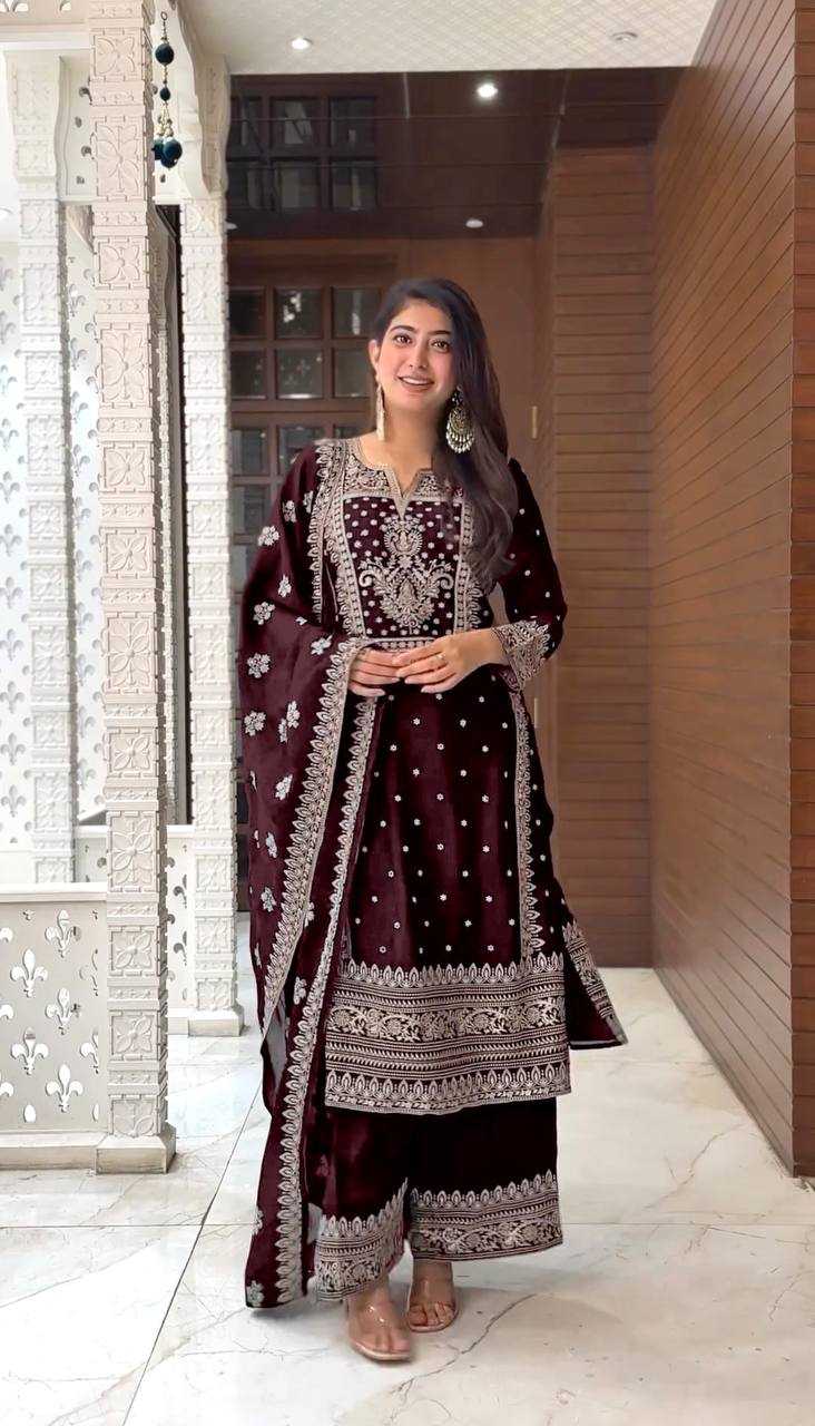 Chinon Silk Kesh123 5156 Suits & Dresses Islamic Clothing  Pakistani Embroidery Ladies Silk Wedding Suits