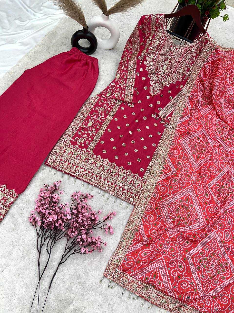 Chinon Silk Kesh123 5157 Suits & Dresses Islamic Clothing  Pakistani Embroidery Ladies Silk  Suits