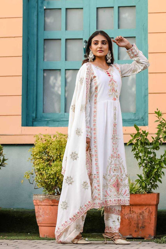 Chinon Silk Kesh123 5163 Suits & Dresses Islamic Clothing  Pakistani Embroidery Ladies Silk Party Wear  Suits