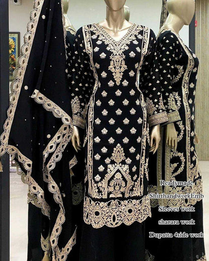 Chinon Silk Kesh123 5166 Suits & Dresses Islamic Clothing  Pakistani Embroidery Palazzo Ladies Silk  Suits