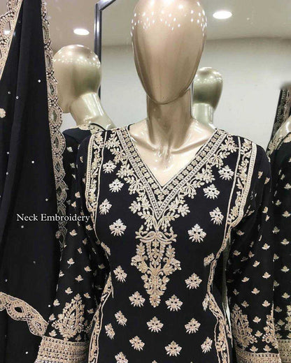 Chinon Silk Kesh123 5166 Suits & Dresses Islamic Clothing  Pakistani Embroidery Palazzo Ladies Silk  Suits