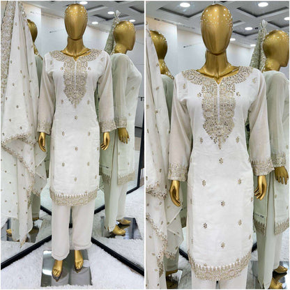 Chinon Silk Kesh123 5178 Suits & Dresses  Ladies Embroidery Ladies Silk Ladies Party Wear Suits