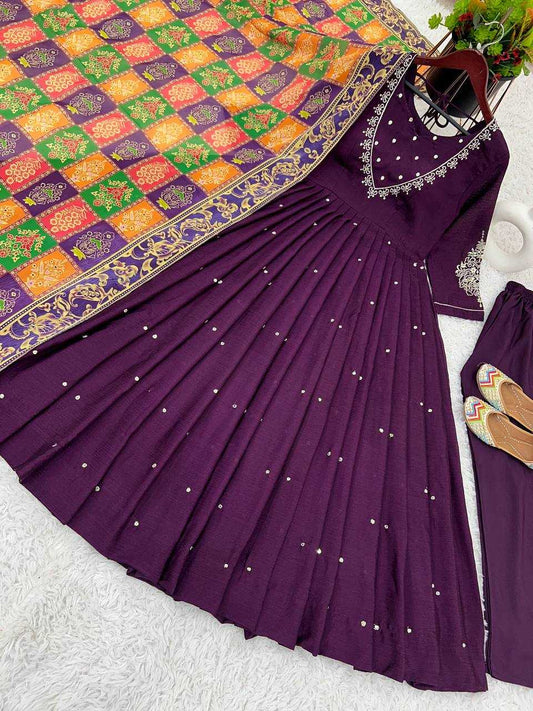 Chinon Silk Kesh123 5181 Gowns  Embroidery Anarkali Long Diwali Collections Gowns