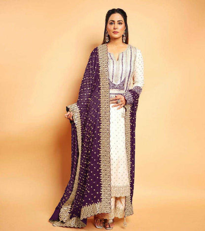 Chinon Silk Kesh124 803 Suits & Dresses Islamic Clothing  Pakistani Embroidery Ladies Silk Wedding Suits