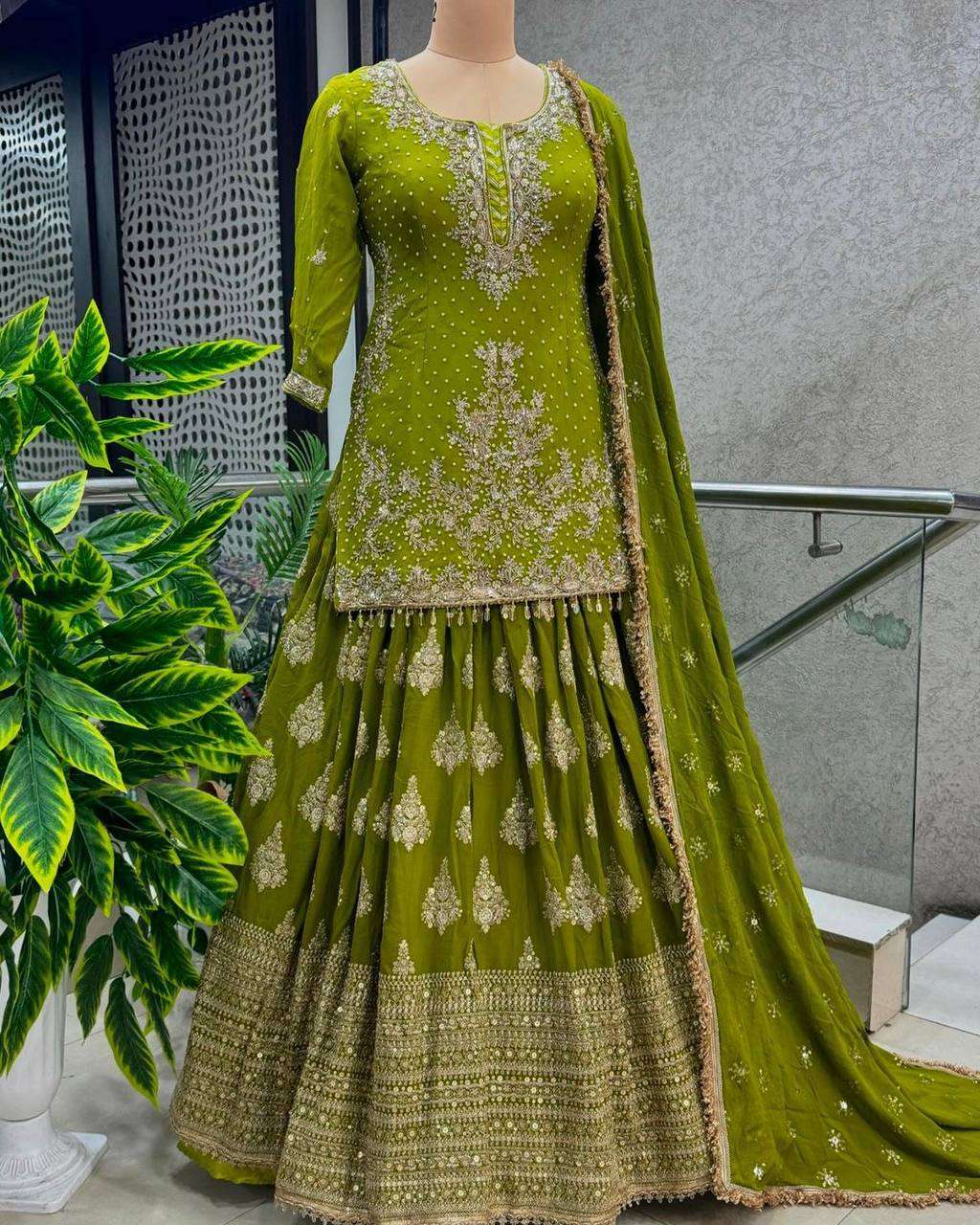 Chinon Silk Kesh124 806 Lehengas  Traditional Silk Embroidered Lehengas