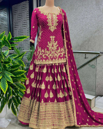 Chinon Silk Kesh124 806 Lehengas  Traditional Silk Embroidered Lehengas