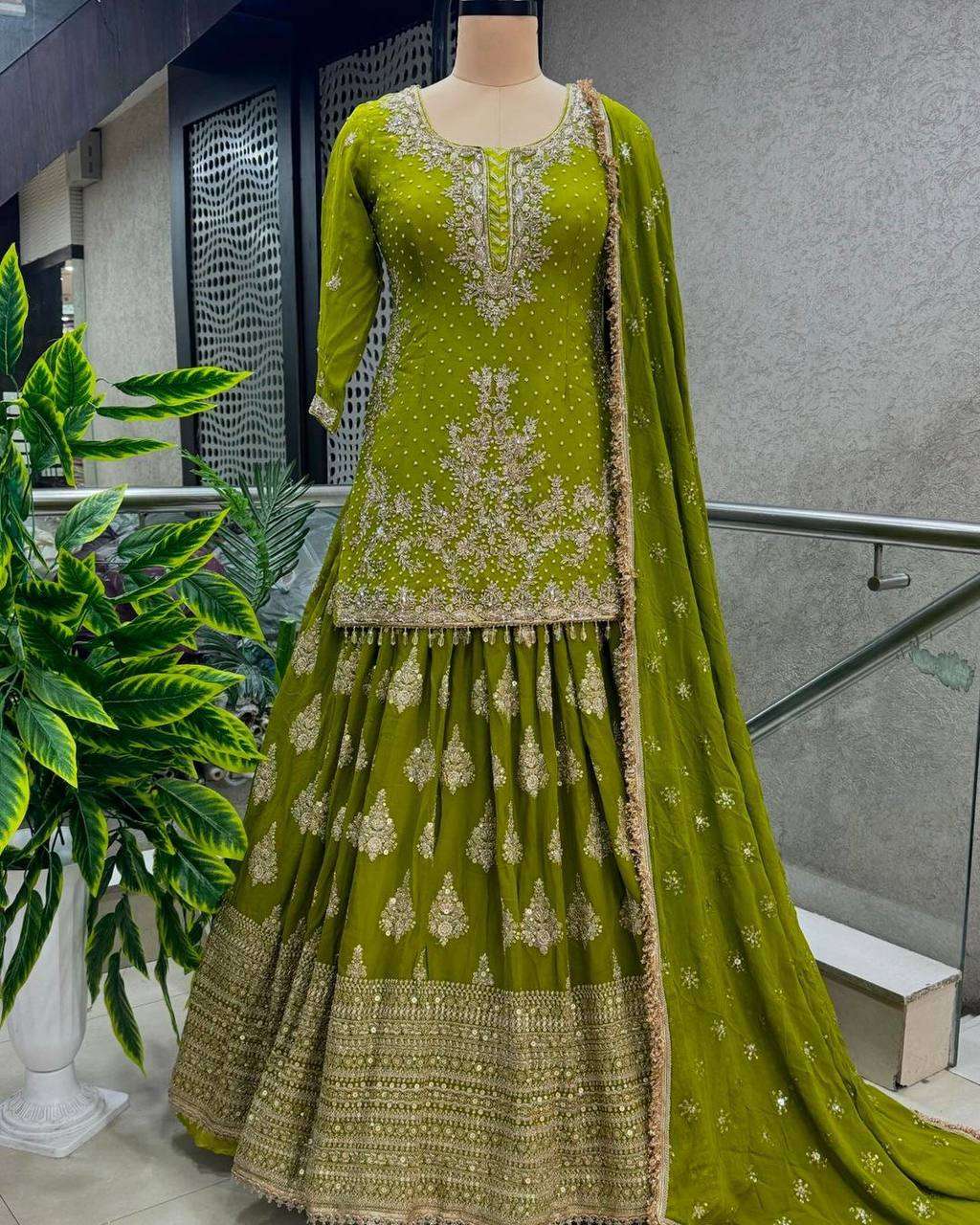 Chinon Silk Kesh124 806 Lehengas  Traditional Silk Embroidered Lehengas